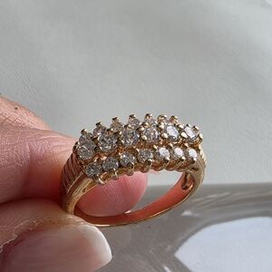 Gold Multi-Stone Cluster Ring - Elegant Women’s Jewelry
